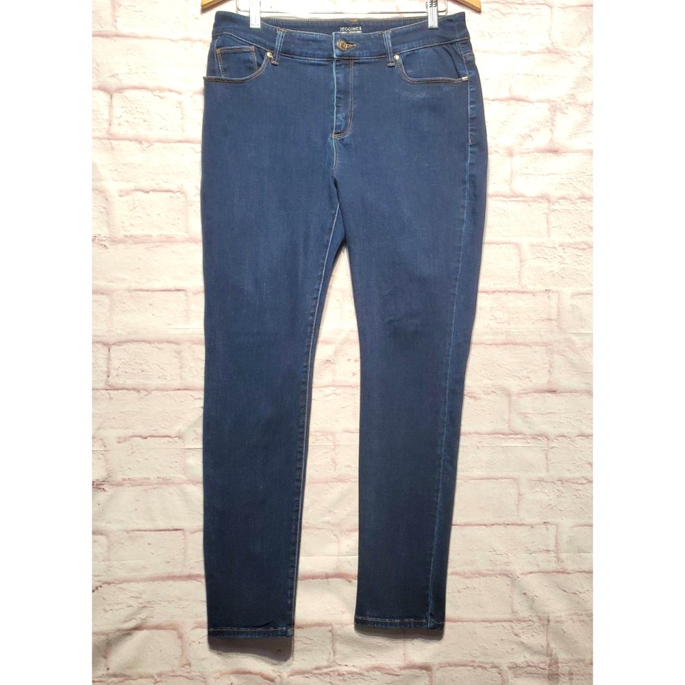 Chicos Jegging Jeans Womens 8 Blue Denim Skinny Slim Stretch Slim Pants Casual